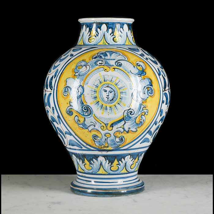 Italian Faience Hand-Painted Vase 