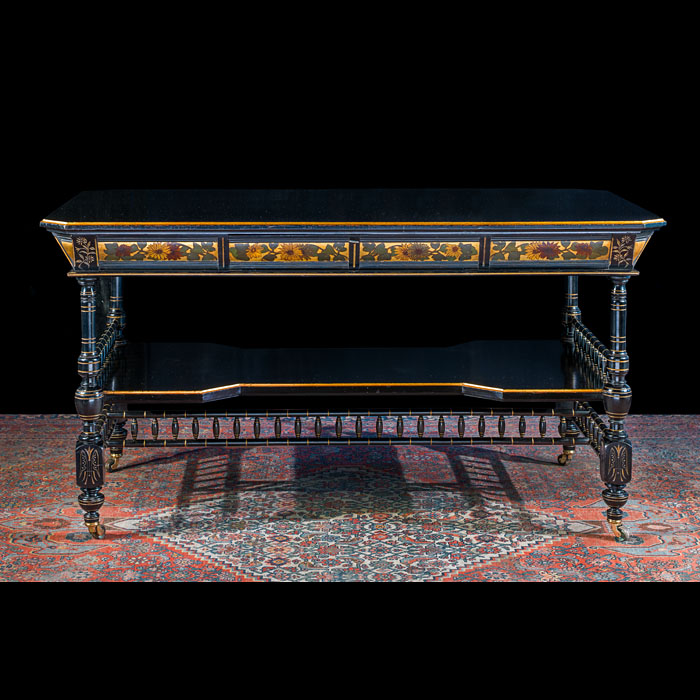 An Ebonised Aesthetic Movement Library Table