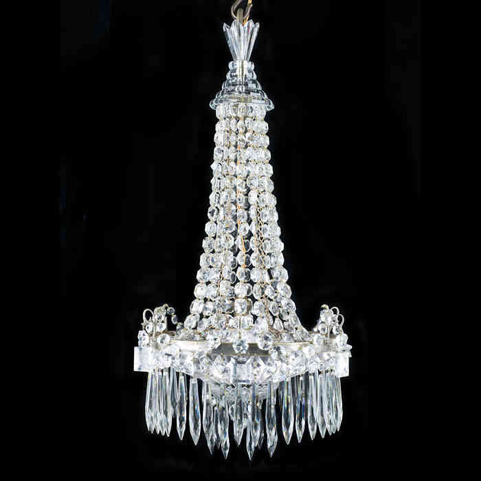 1920's Cut Glass Chandelier 