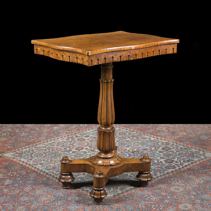 Early Victorian Bird's Eye Maple Wine Table 