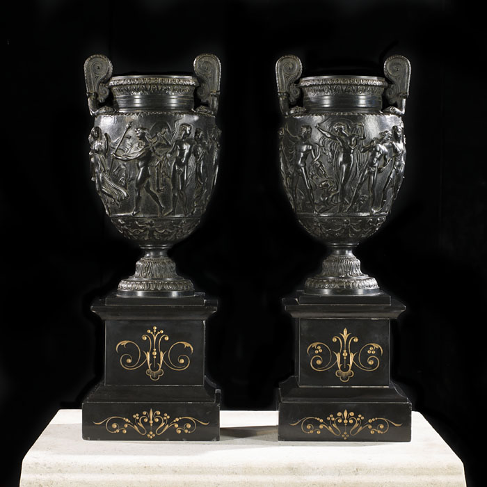 Bronze Grand Tour Pair of Townley Vases 