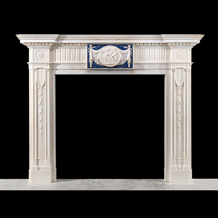 Fine Neoclassical Fireplace in Lapis Lazuli 