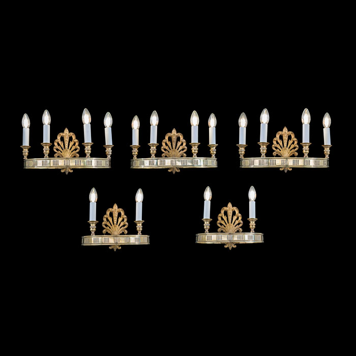 A Set of Five Greek Revival Wall Lights 