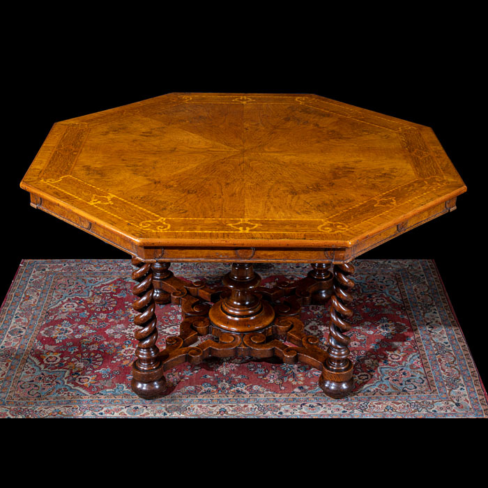 Pollard Oak Inlaid Octagonal Centre Table 