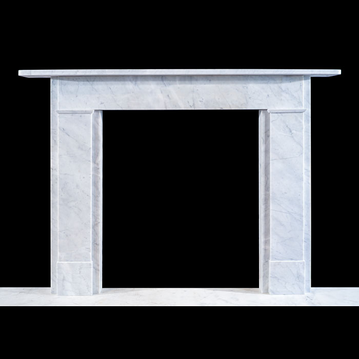 Plain Carrara Marble Fireplace One of Pair 