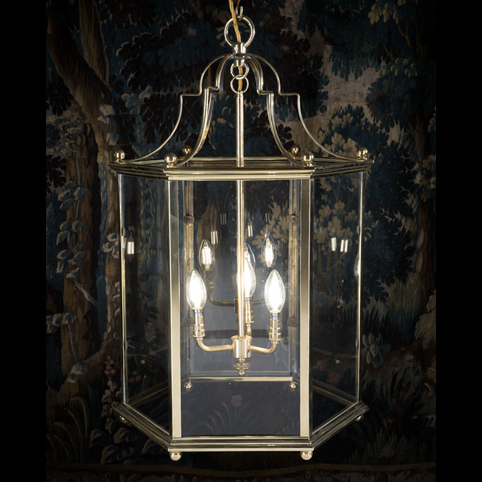 Large Brass Hanging Lantern 
