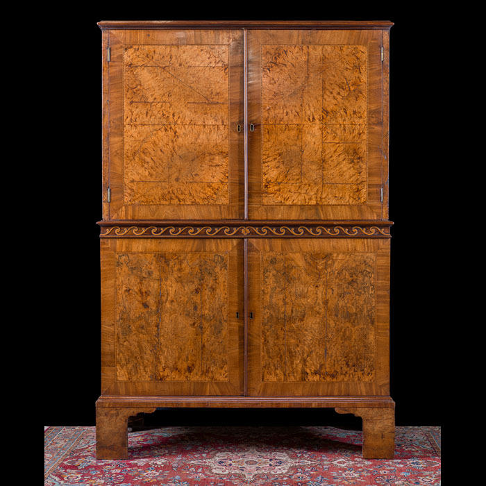 George I Mulberry Veneered Cabinet 