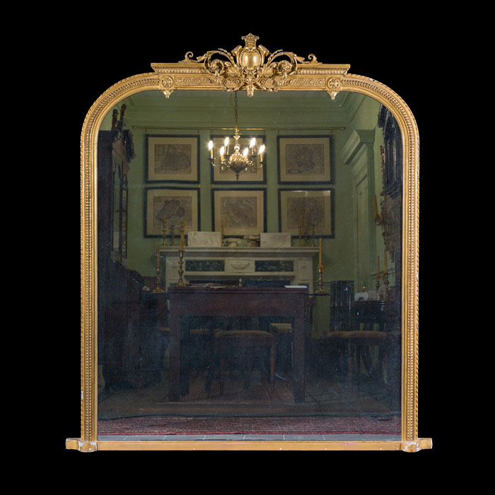 Very Large Victorian Gilt Overmantel Mirror 