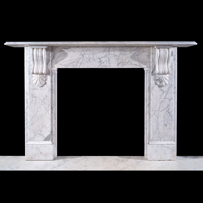 Carrara Marble Victorian Corbel Fireplace 