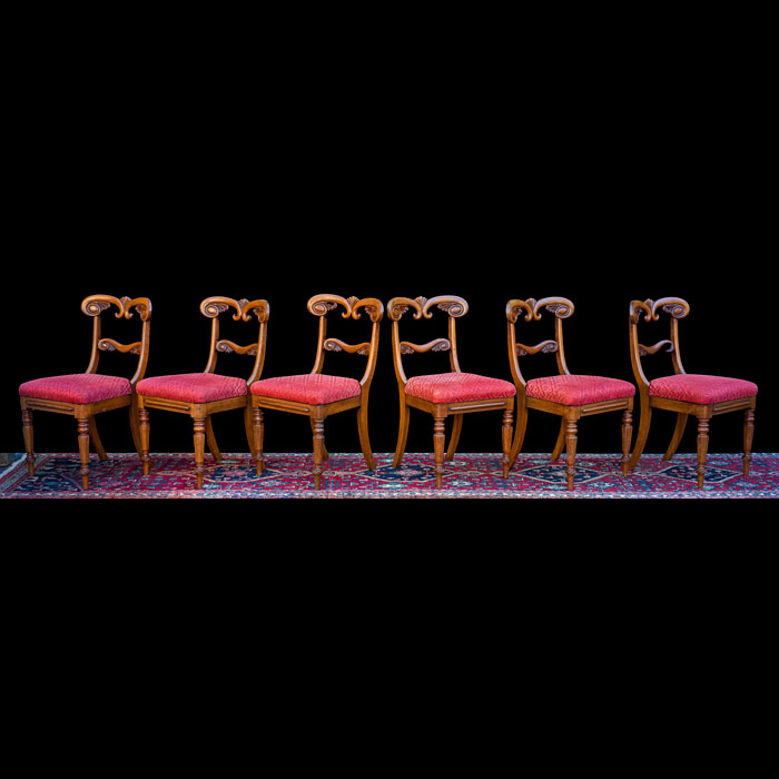 Set of Six William IV Mahogany Dining Chairs 