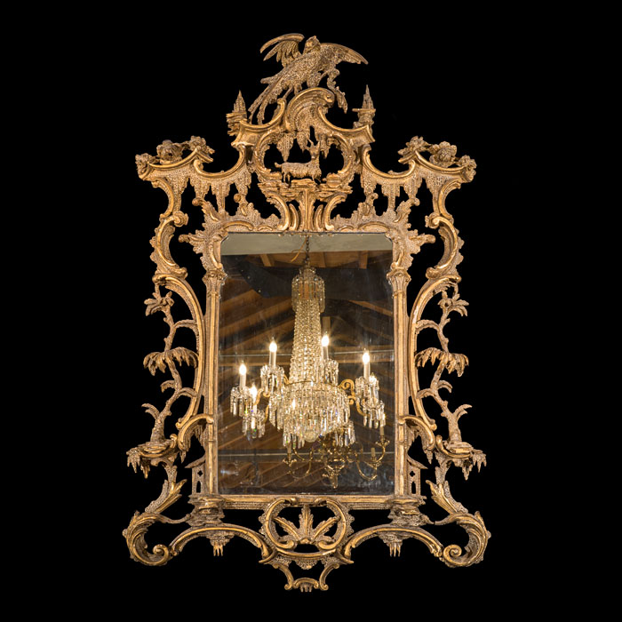 Large and Unusual Craquelure Wall Mirror 