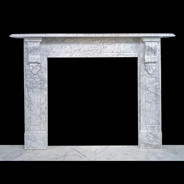 A Corbel Fireplace in Carrara Marble