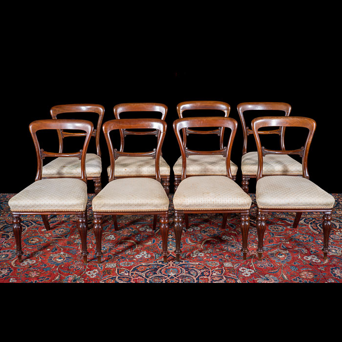 Set of 8 William IV Mahogany Dining Chairs 