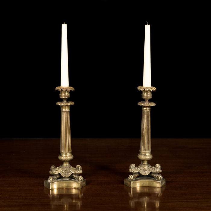 French Egyptian Revival Candlesticks 