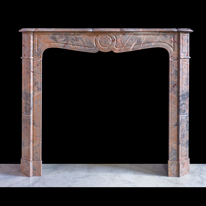 French Louis XV Pompadour Fireplace in Rouge du Nord 