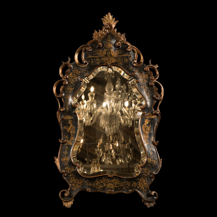 Beautiful Chinoiserie Mirror with Bevelled Glass 
