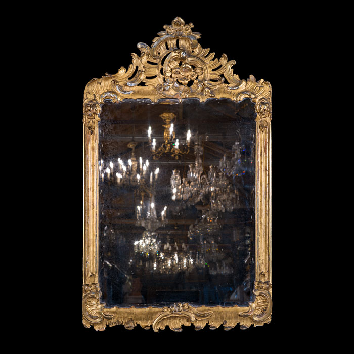 Small Rococo Gilt Gesso Mirror 