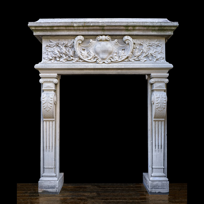 A Monumental Stone Fireplace from a French Château 