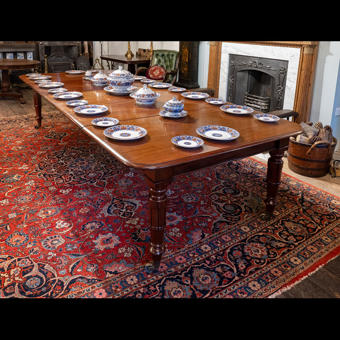 Large 12 Seater William IV Dining Table in Mahogany 