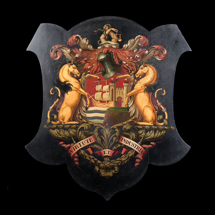 Armorial Cartouche Painted with Bristol's Civic Arms 