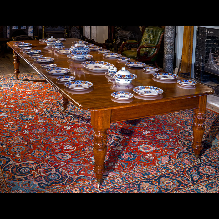 A Large William IV Mahogany Dining Table Which Seats Fourteen 