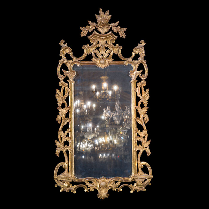 George III Chippendale Giltwood Wall Mirror 