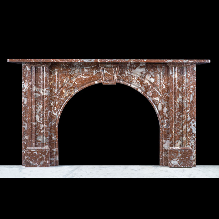 Large Languedoc Marble Victorian Arch Fireplace
