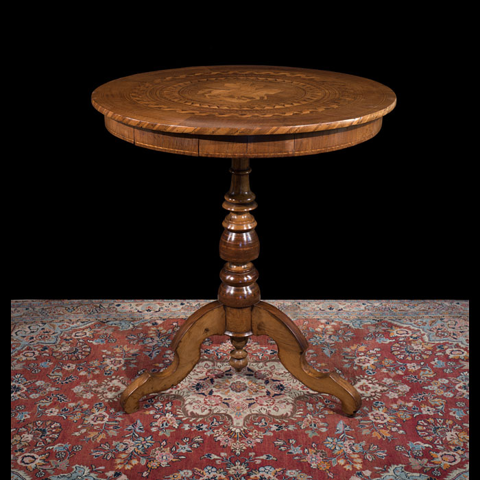Sorrento Ware Fruitwood Table with St George and the Dragon 