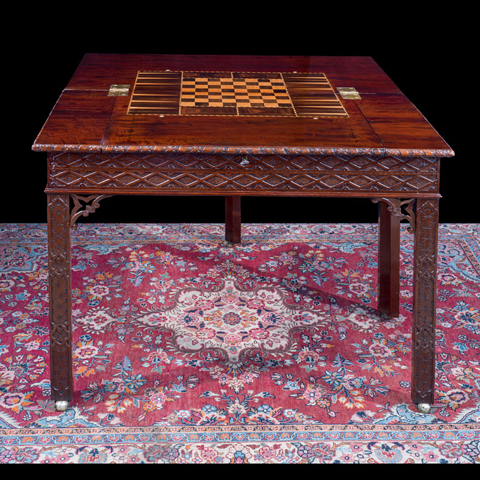 A Rare Chippendale Mahogany Triple Fold Over Games Table 