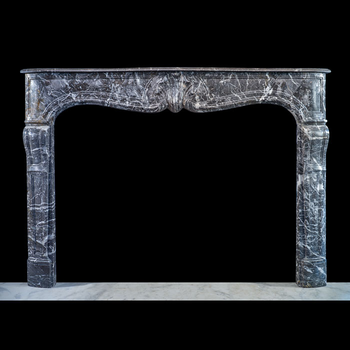 Grey Rococo Louis XV French Fireplace 