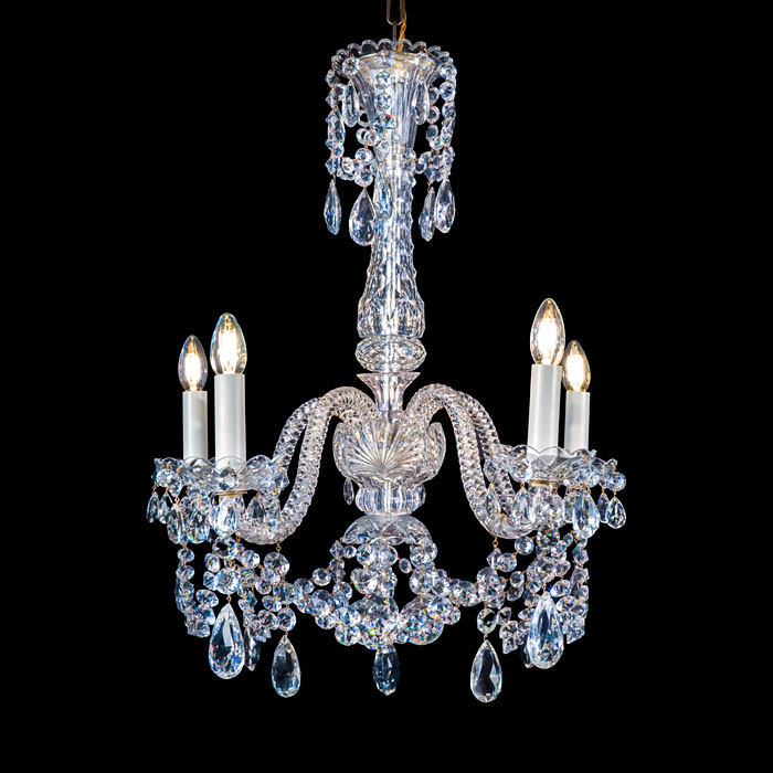 Regency Style Six Branch Cut Glass Chandelier 