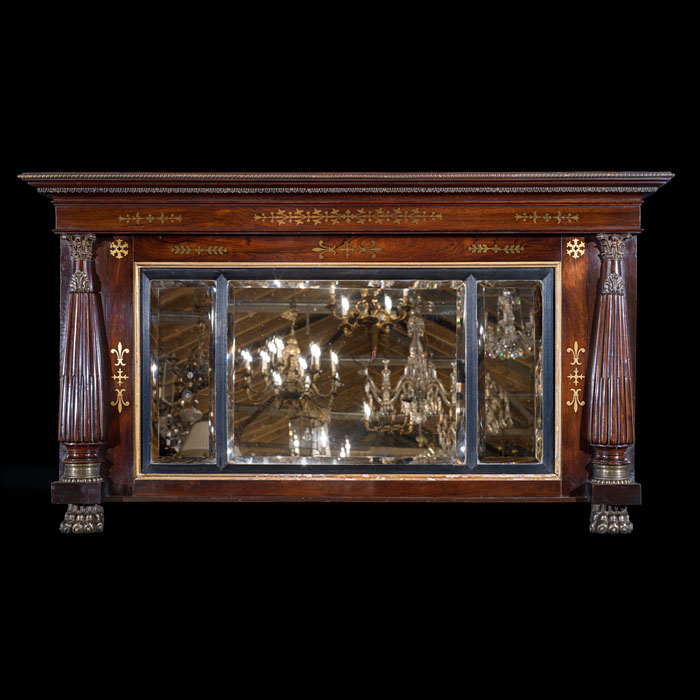 Rosewood Triple Plate Regency Overmantel 
