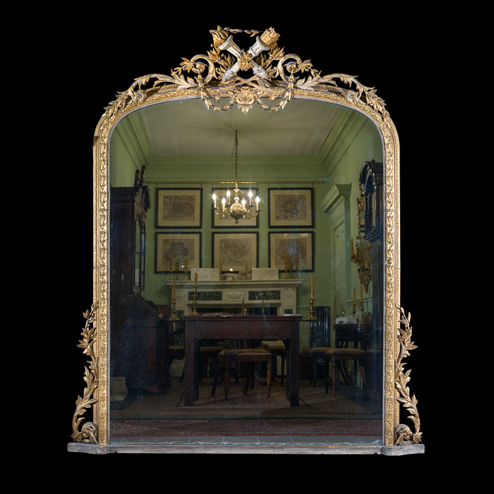 A Large and Grand 19th Century Arched Overmantel 