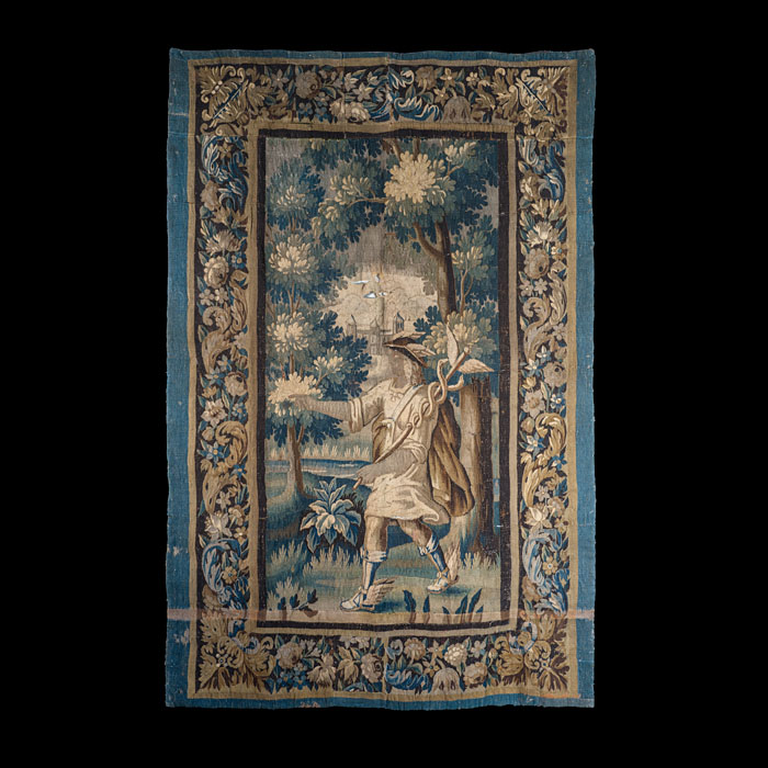 Flemish Verdure Tapestry with Figure of Mercury 