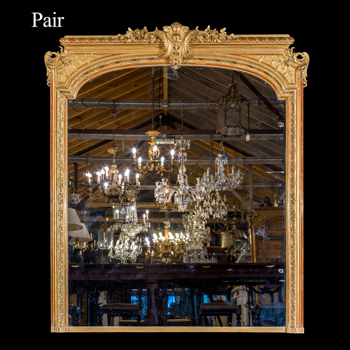 Grand Pair of Overmantel Mirrors in the Régence Style 
