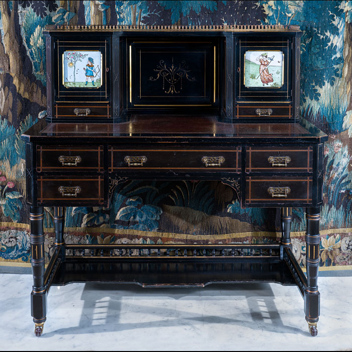 Ebonised Maple & Co Aesthetic Movement Writing Desk 
