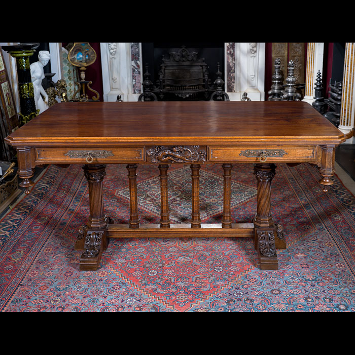 A Grand Renaissance Revival French Library Table 