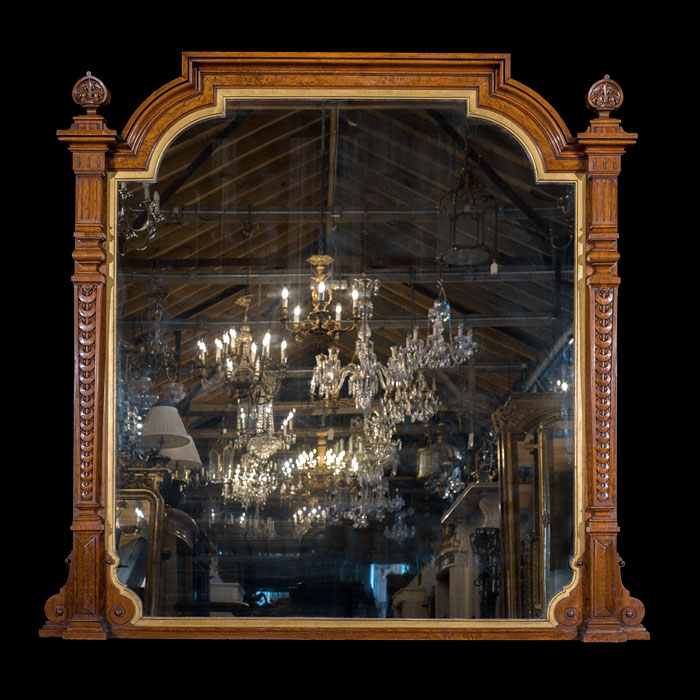 A Large and Grand Pollard Oak Overmantel Mirror
