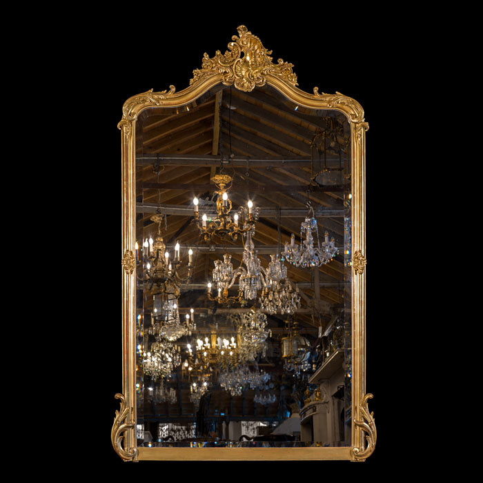  Antique Giltwood French Rococo Overmantel 