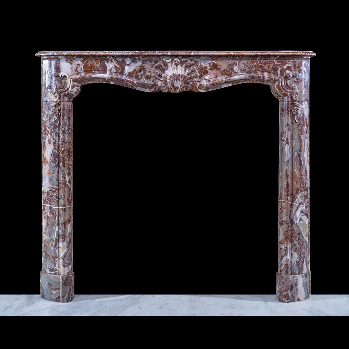 A Small and Fine Louis XIV Languedoc Marble Fireplace 