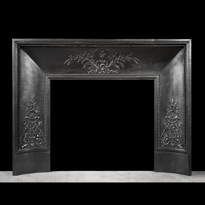 A Cast Iron French Louis XVI Style Fireplace Insert