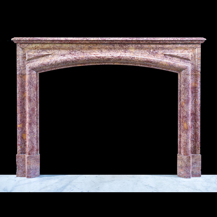 French Bolection Fireplace in Brocatelle Marble 