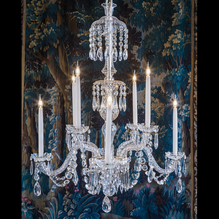 Antique Crystal Eight Branch Chandelier of Exceptional Quality 