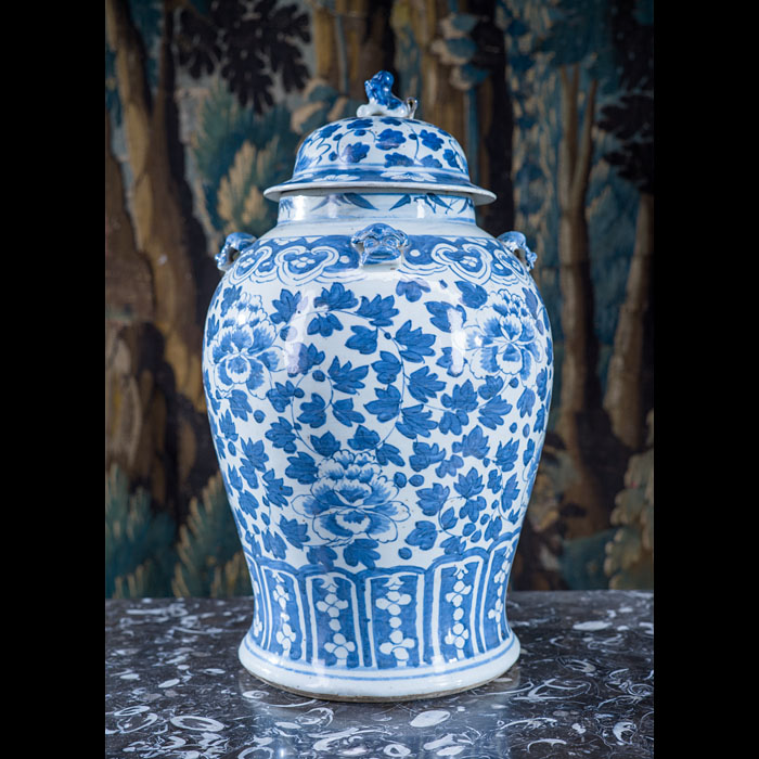 Antique Chinese Blue and White Temple Jar | Westland London