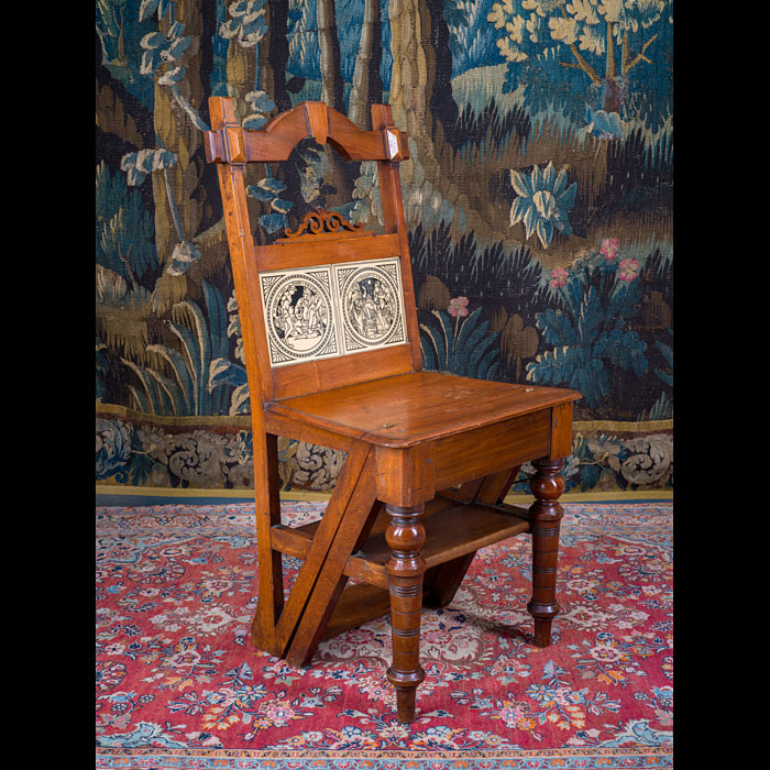Metamorphic Arts & Crafts Library Steps in Walnut 