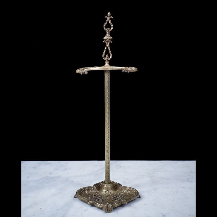 Antique Brass Fire Tool Stand 