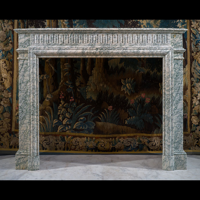 A Lovely French Louis XVI Campan Marble Breakfront Fireplace