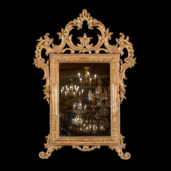 Antique Venetian Giltwood Wall Mirror 