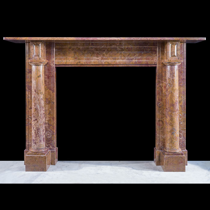 A Fine Irish Regency Columned Marble Fireplace 