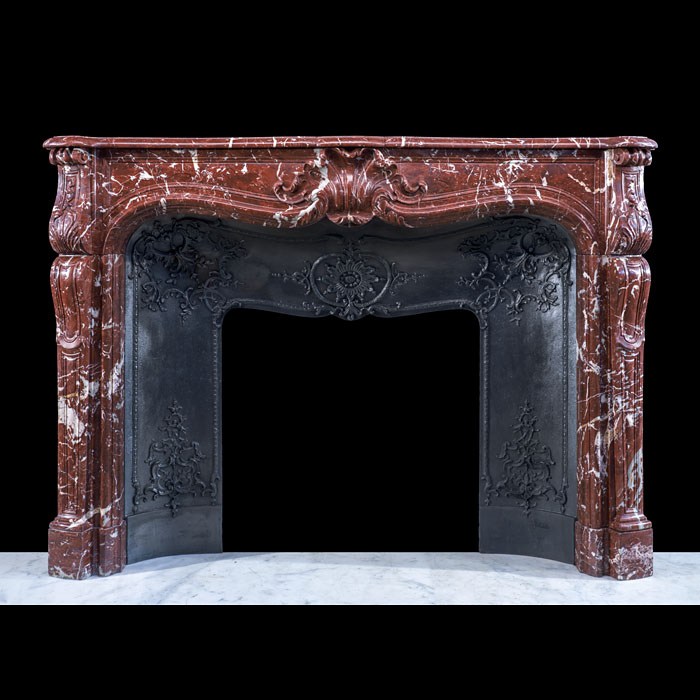 Fine Rouge Royale Rococo Chimneypiece and insert 